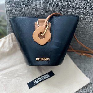 Jacquemus Black Leather Bucket Bag